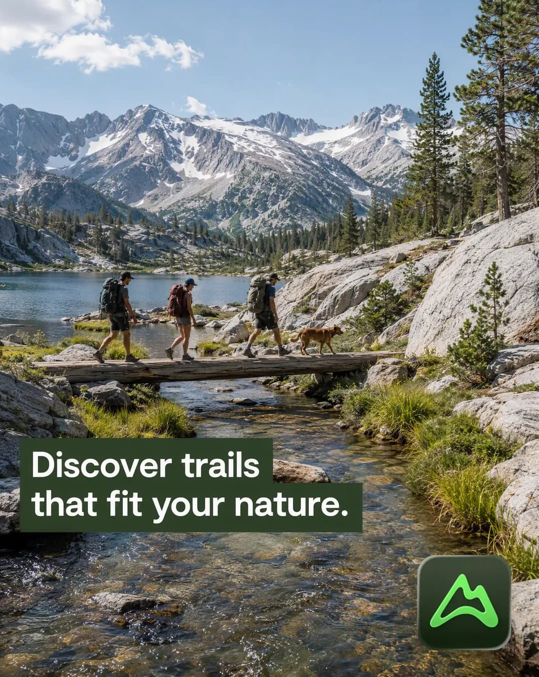 Lifestyle hero-Anzeige für AllTrails, erstellt vom Skill Statische Anzeigen