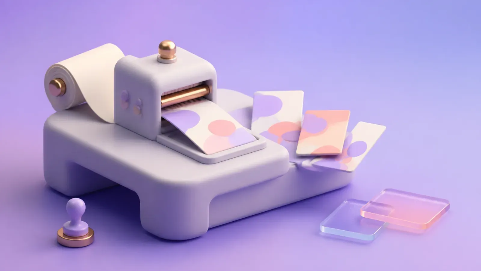 A rounded design press turns one campaign brief into a coordinated set of creative cards